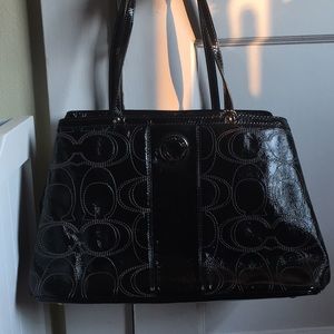 Black patent leather Coach purse